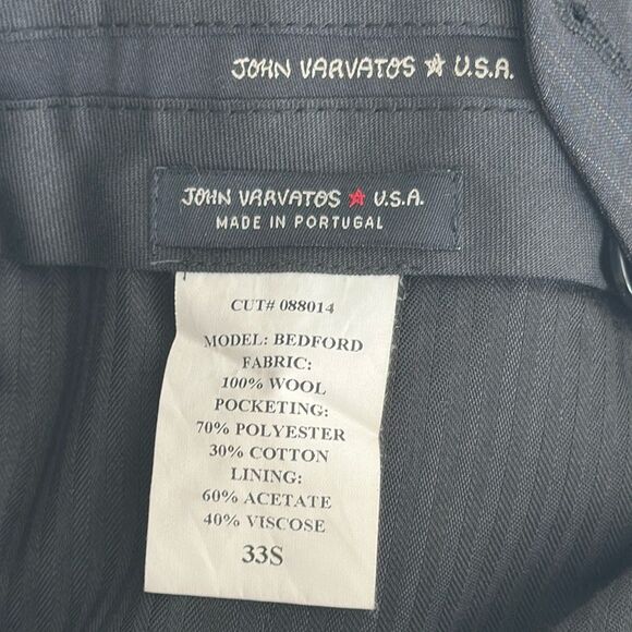 John Varvatos Star USA BEDFORD Suit Trousers Wool Flat Front Dress Pants 33S - Picture 10 of 12